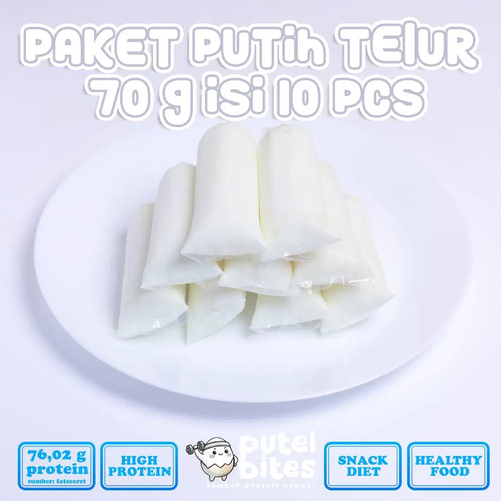 Putih Telur Matang 70 g Isi 10 pcs Putel Bites
