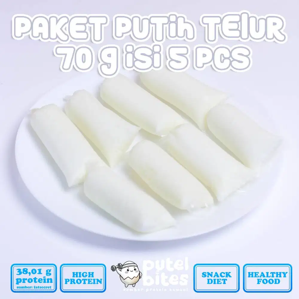 Putih Telur Matang 70 g Isi 5 pcs Putel Bites