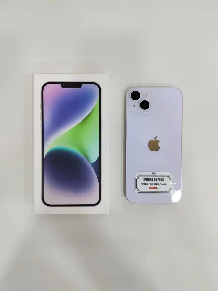 ( Second ) IPhone 14 Plus 128GB Purple | Ex IBOX | Fullset Lengkap
