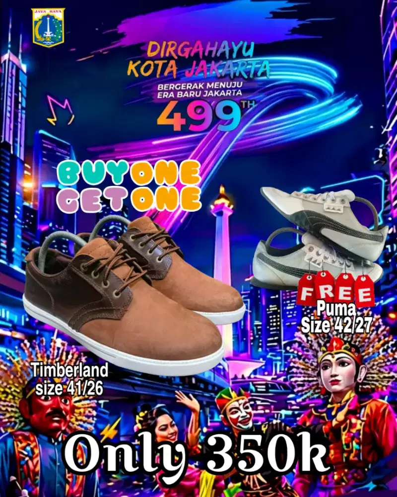 Paket bundling 2 sepatu Timberland dan Puma Second