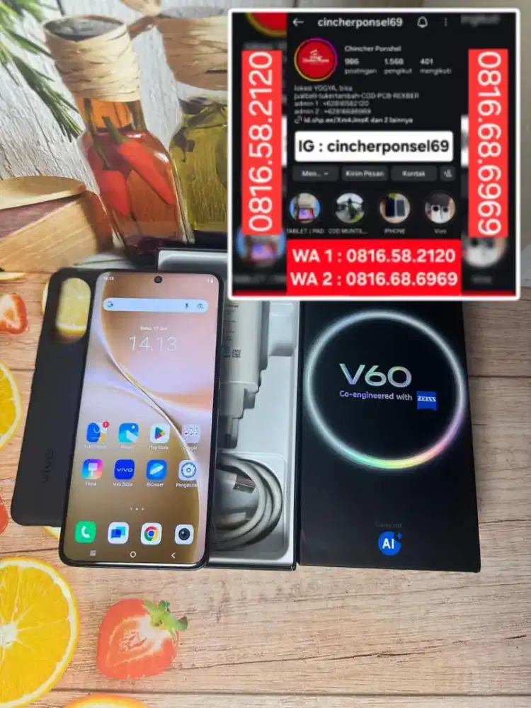 Jual hp Vivo V60 5G ram 12gb istimewa siap pakai grns ampe 10 2026