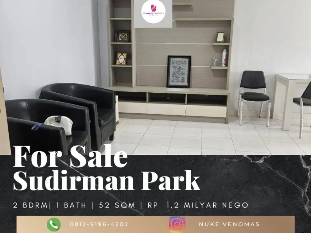 Dijual Apartement Sudirman Park 2BR Full Furnished View Taman