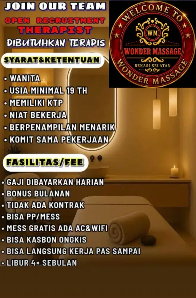 LOWONGAN THERAPIST WANITA (BEKASI)
