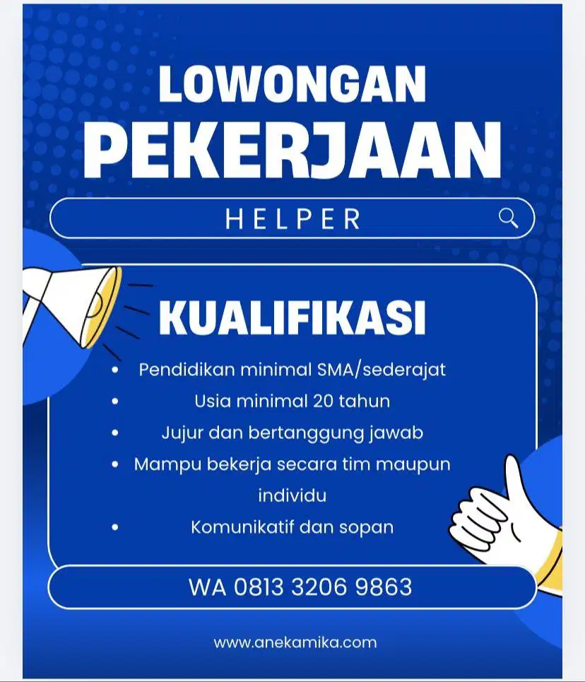 LOWONGAN HELPER
