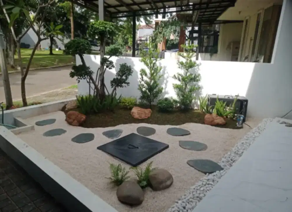 Dekorasi taman minimalis & taman kering Terima jadi