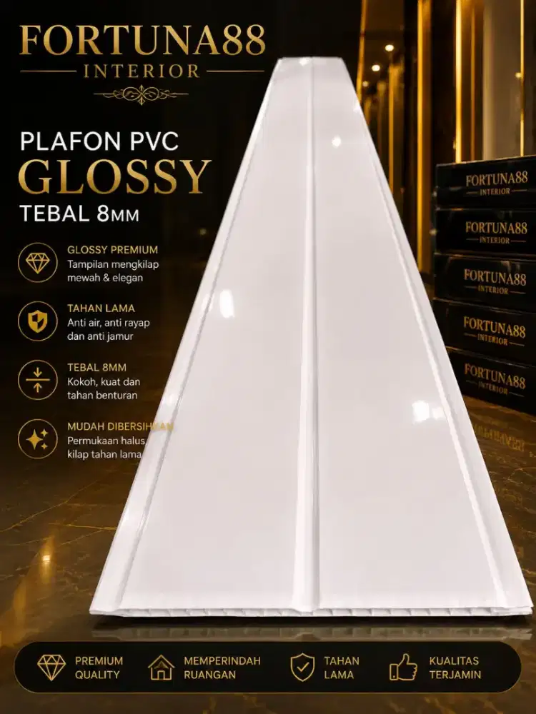 Plafon pvc tebal 8mm dan terpasang