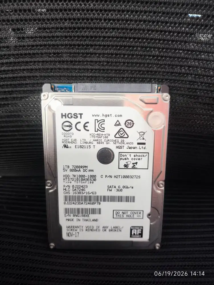 HDD 1TB Hardisk 1TB Internal Laptop HGST Harddisk 1TB External 2.5 Te