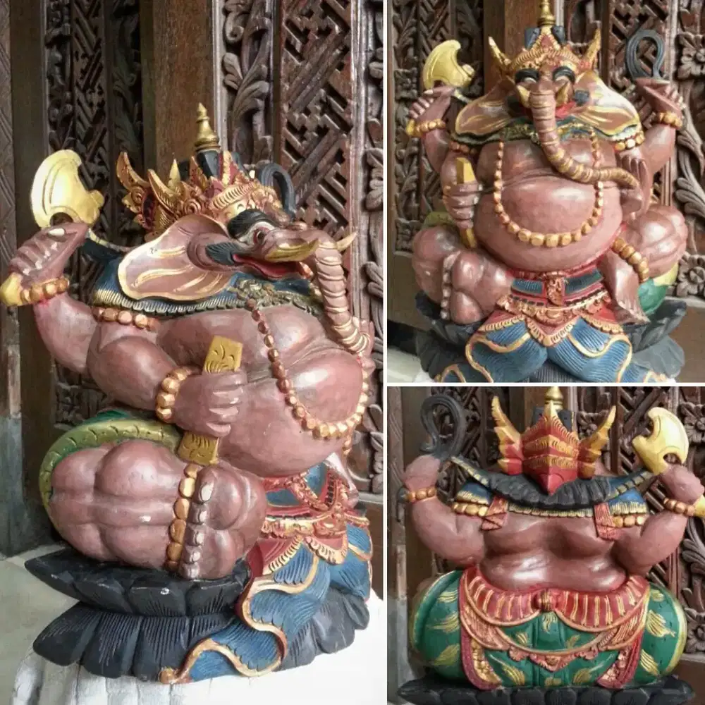 Patung Bali style ukir Ganesha