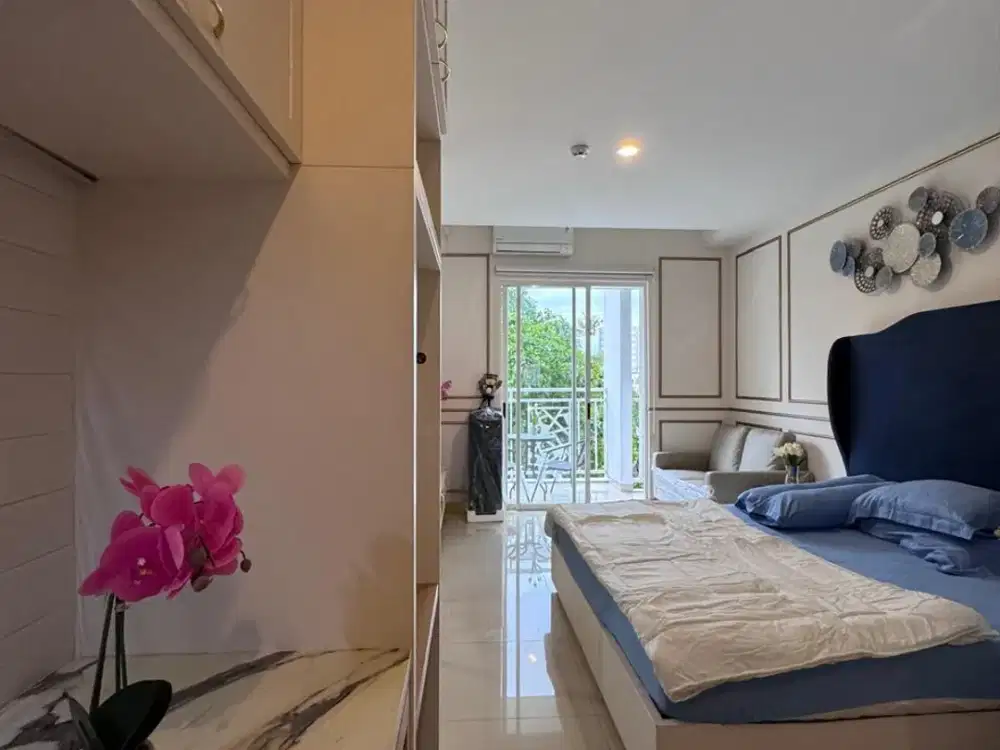 Dijual apartemen type studio lantai 6 menghadap selatan ( kolam renang ) full furnishead lokasi palagan yogyakarta