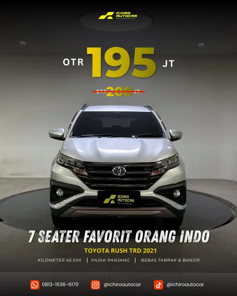[Km rendah 45rb] TOYOTA RUSH S TRD 1.5 2021