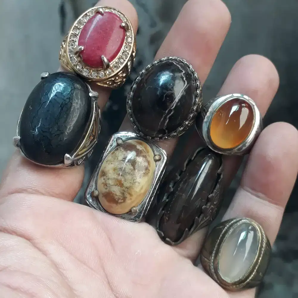 Batu akik batu cincin 7pcs