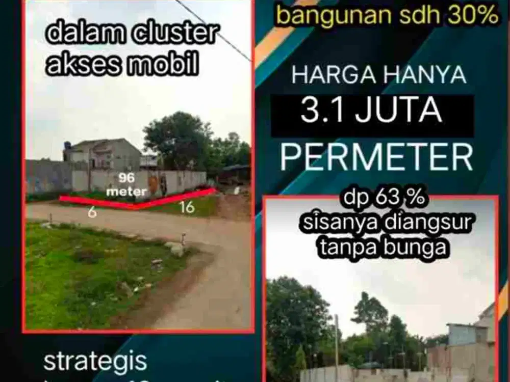 KAVLING MURAH AKSES MOBIL DALAM CLUSTER