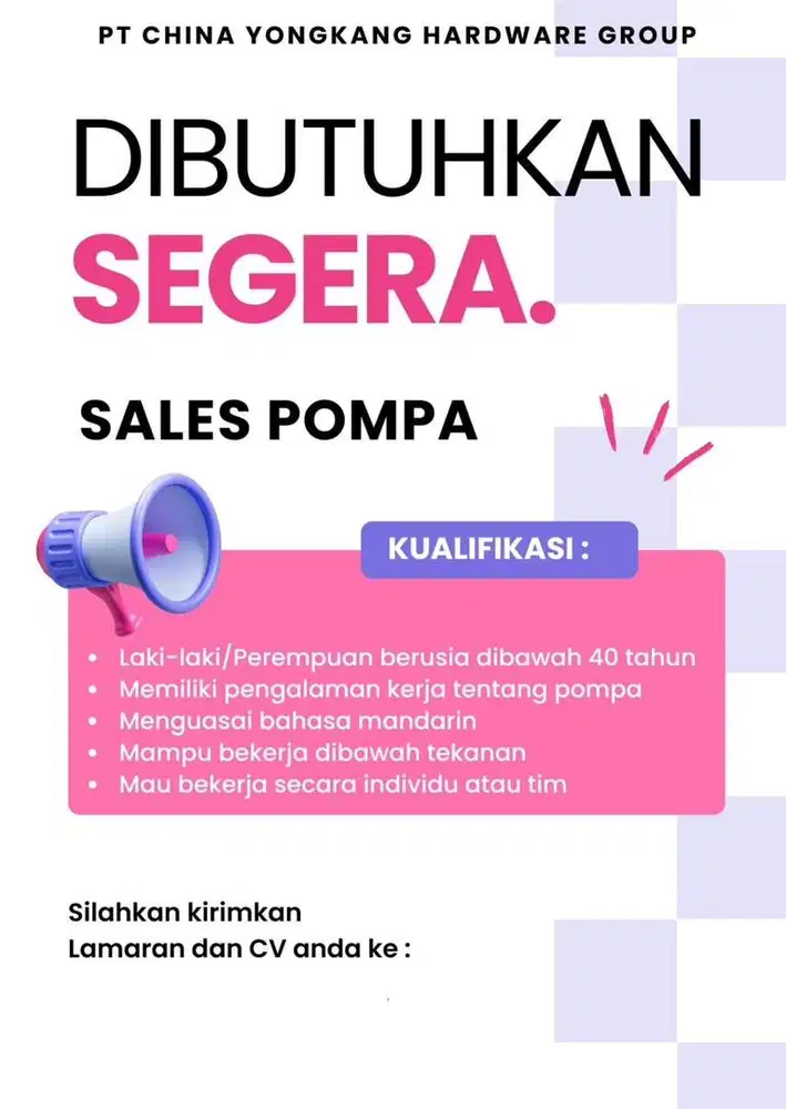 LOKER SALES POMPA