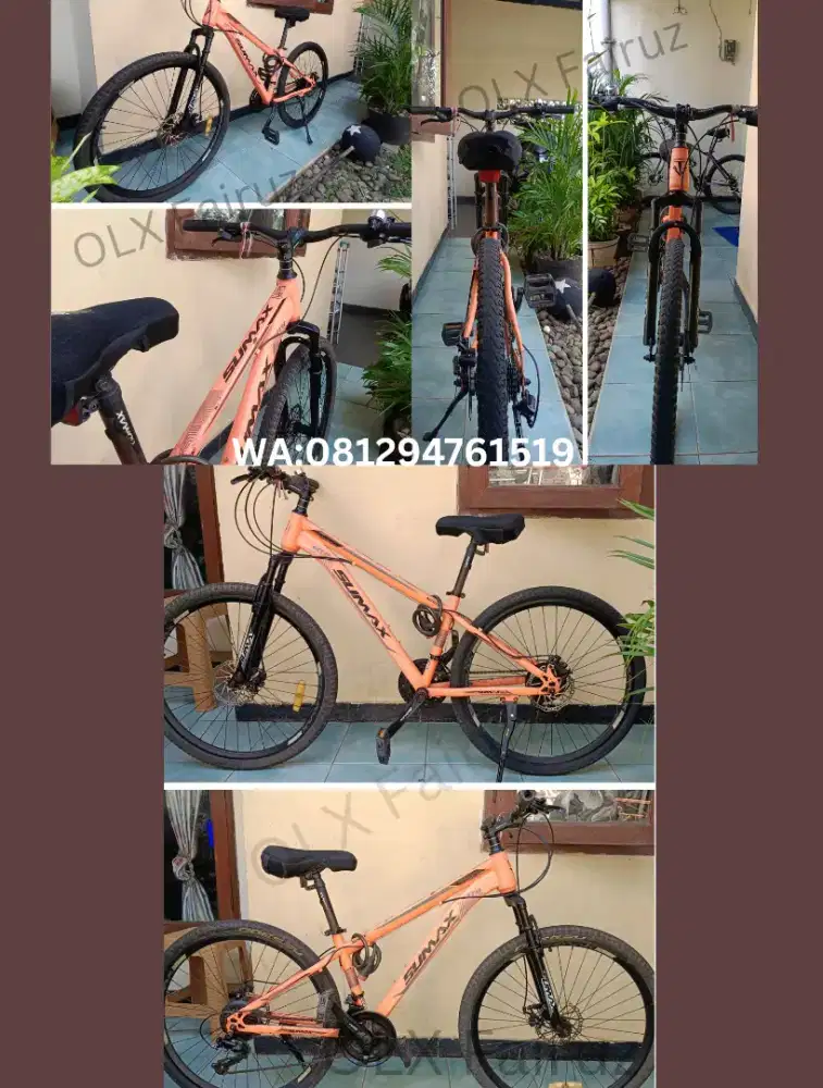 Dijual Sepeda gunung MTB Sumax bekas rem cakram 21 speed Uk 24
