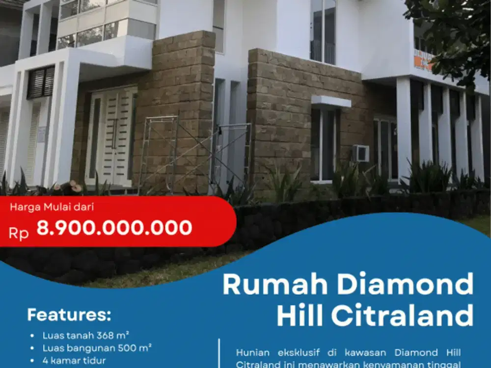 Dijual Rumah Diamond Hill Citraland Surabaya Barat