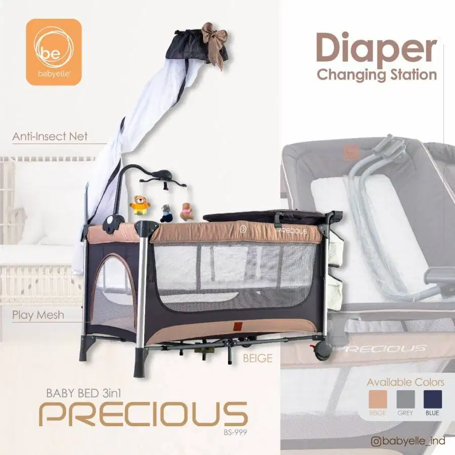 Babyelle Baby Box Precious BE 999 XLR 3 in 1/ Box kasur bayi