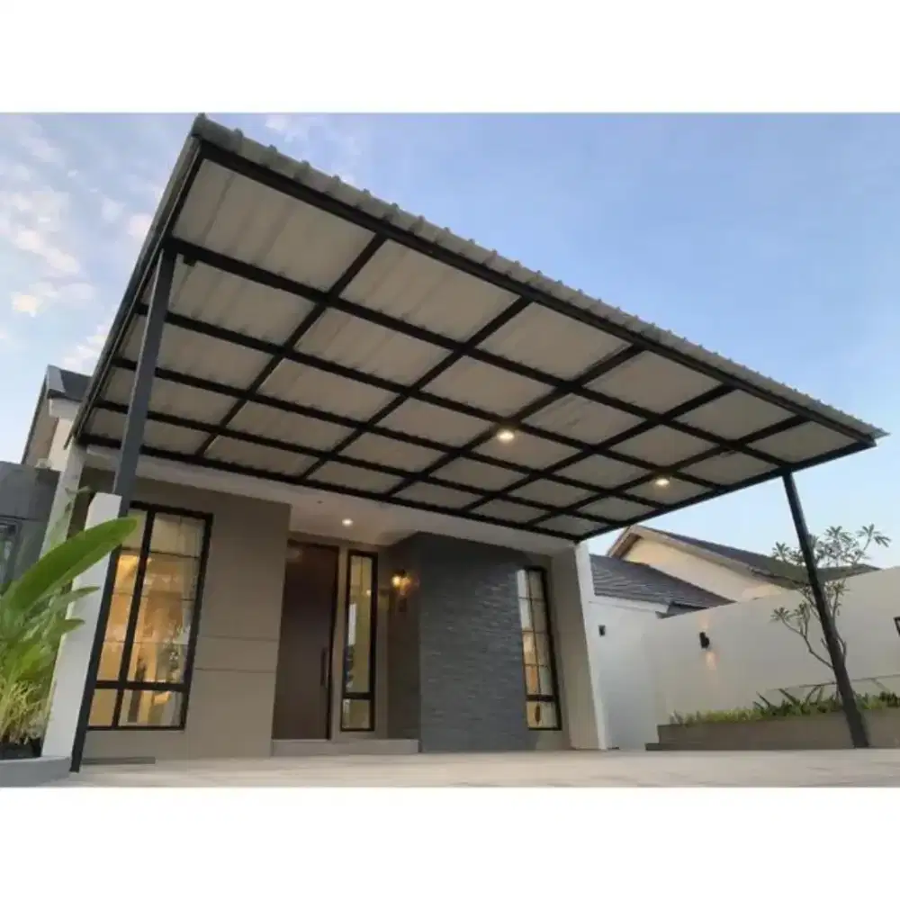 kanopi besi holo galvanis kordoba alderon minimalis solarflat