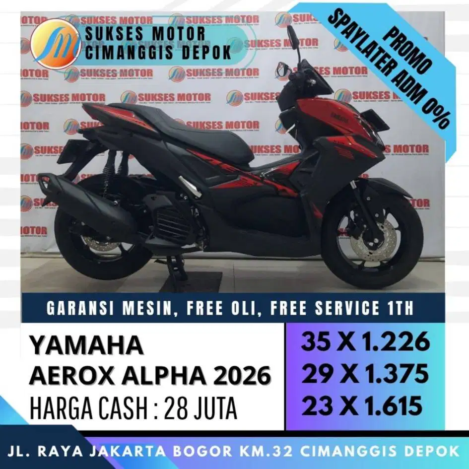 CASH/KREDIT AEROX ALPHA 2026 KM LOW UNIT ISTIMEWA [SUKSES MOTOR]