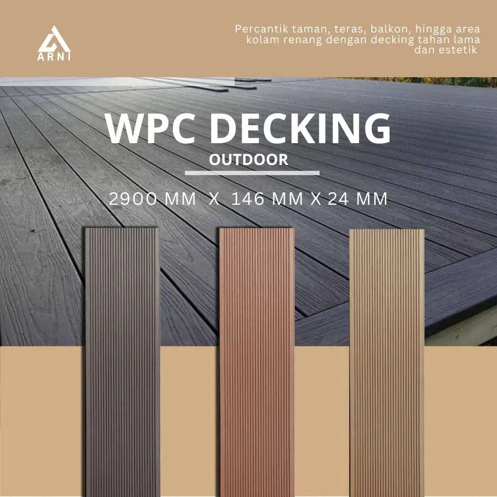 Decking Floor WPC Plastik Kayu Komposit – Lantai Outdoor untuk Taman