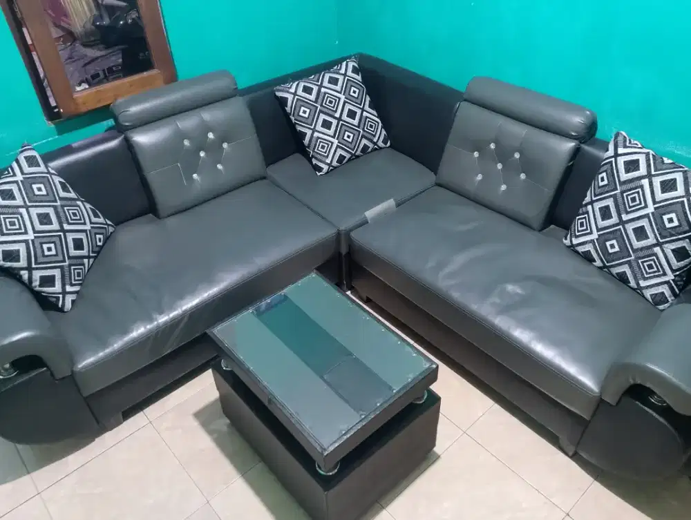 Jual kursi sofa L second murah