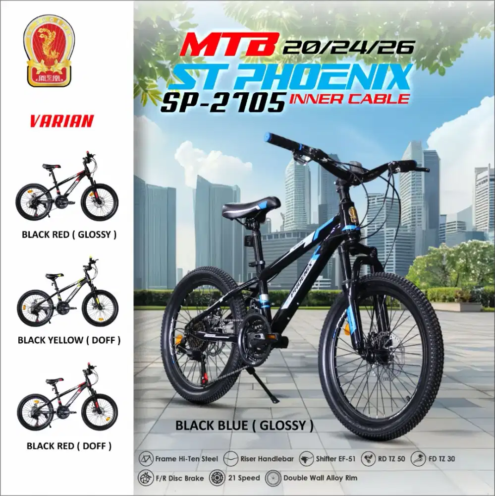 Sepeda Gunung MTB St Phoenix UK20,21speed,double wall alloy