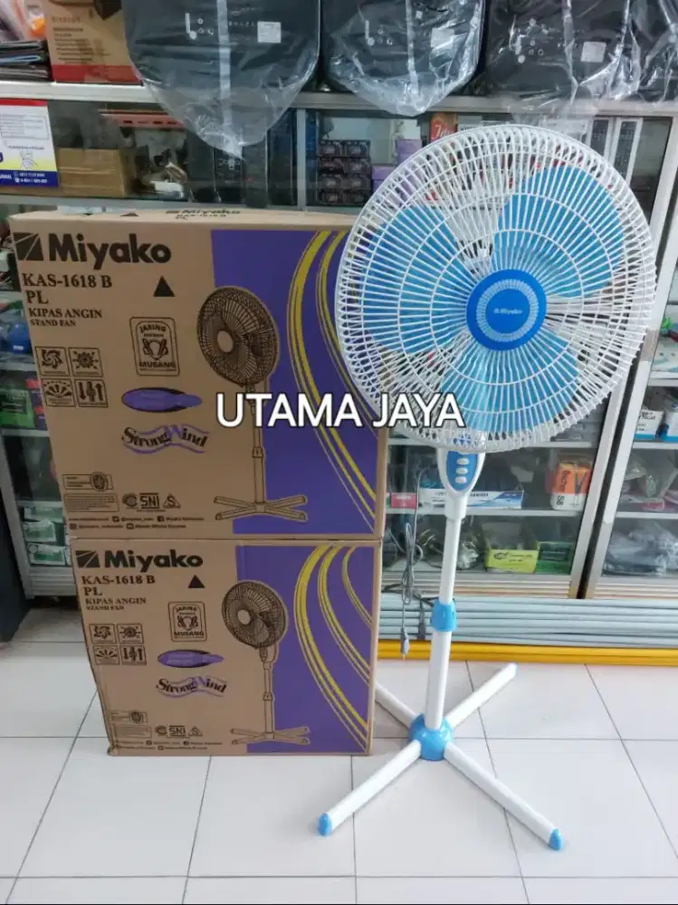 KIPAS ANGIN MIYAKO 16 KAKI SILANG KAS-1618B PL (BARU DAN BERGARANSI)