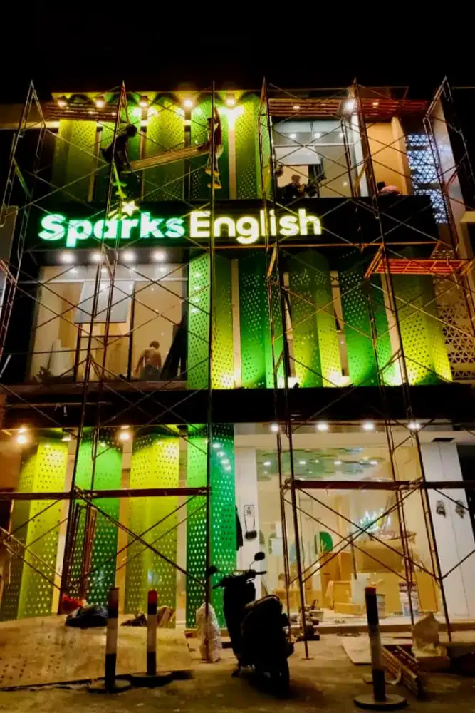 Facade Custom. Fasad ACP. Curtain Wall. Huruf Timbul. Letter Signage