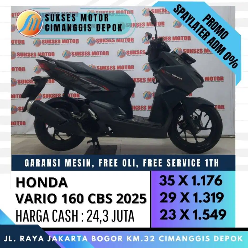 NEW VARIO 160 CBS 2025 CASH/KREDIT CC PAYLATER BISA [SUKSES MOTOR]