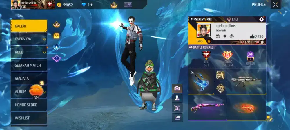Akun free fire SG reaper