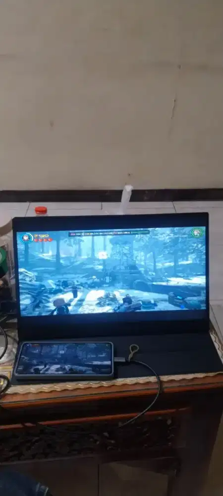 Jual monitor portable 15,6 inch aspek ratio 16:9 fullset