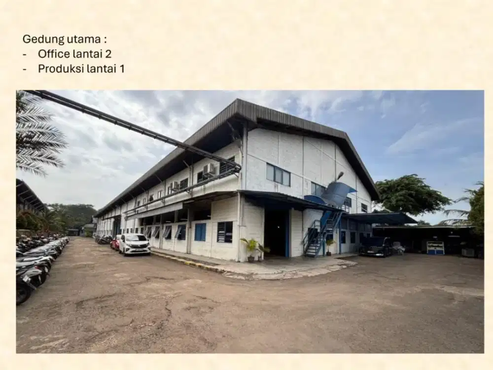 Dijual Pabrik di Tangerang Kawasan Industri Cikupa