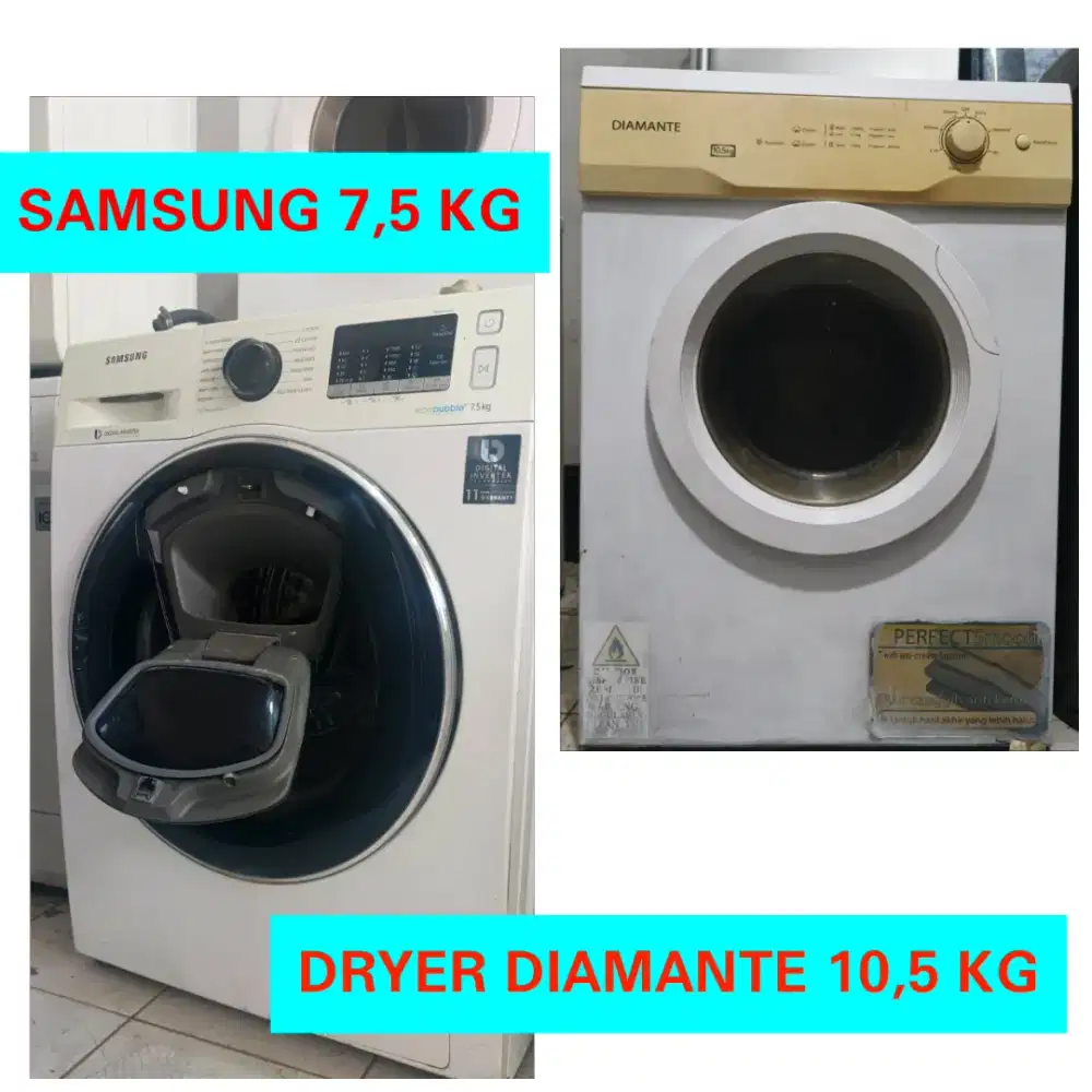 Mesin cuci dan dryer laundry 1 set