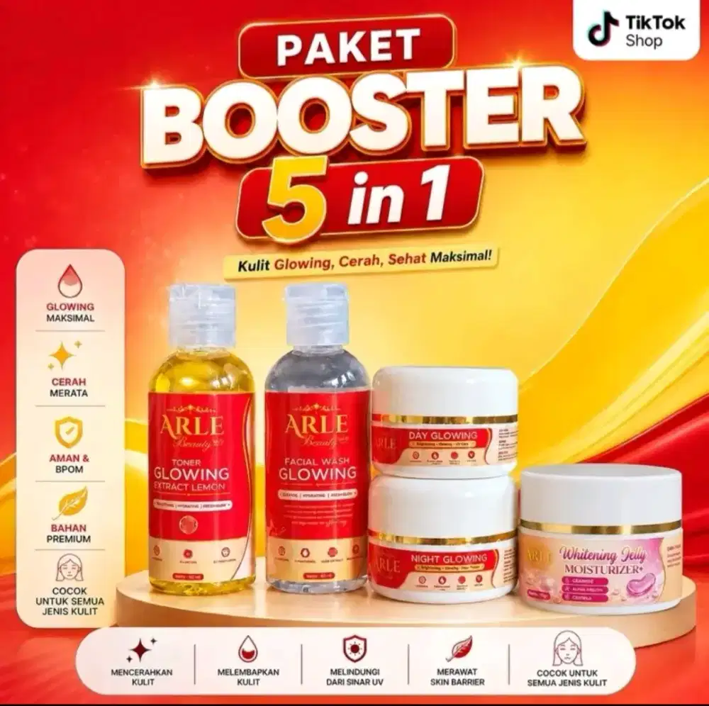Arle beauty skincare paket booster original , bpom