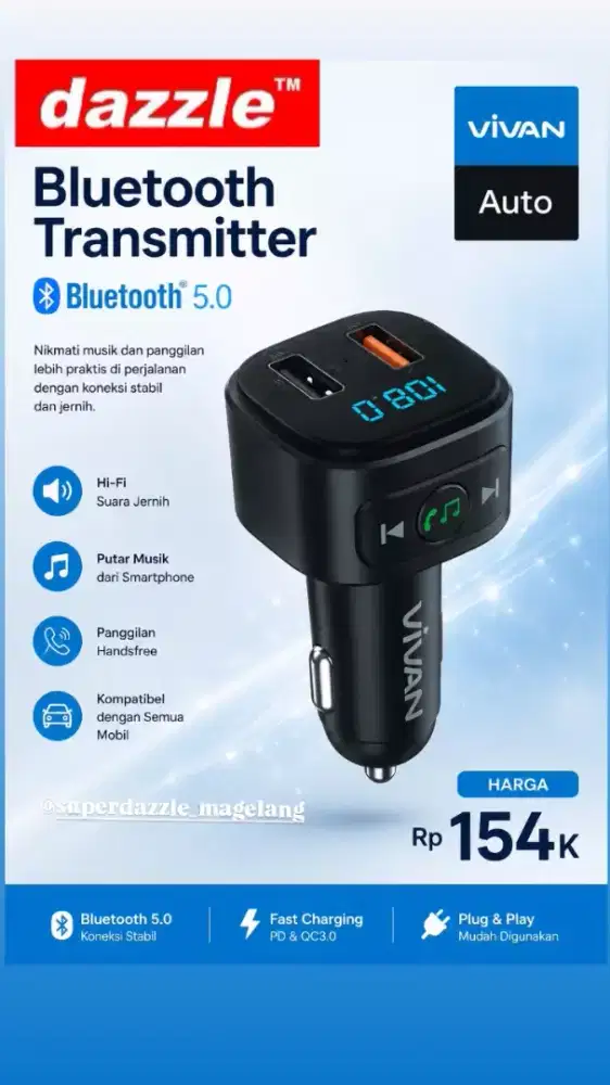 Saver Vivan vbt 01black FM  transmitter
