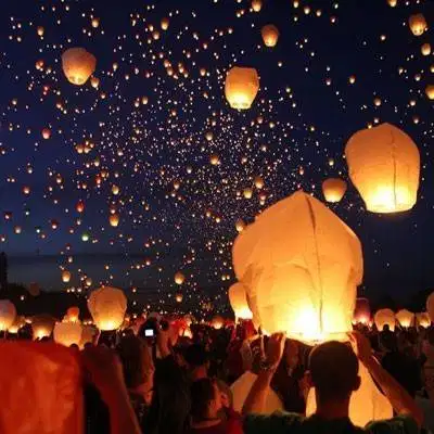 Lampion terbang sky lantern lentera new year tahun baru ultah party