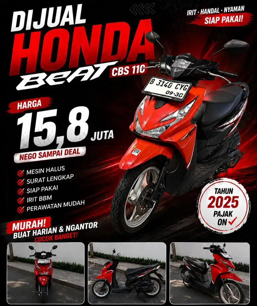 DIJUAL BEAT CBS 110cc 2025