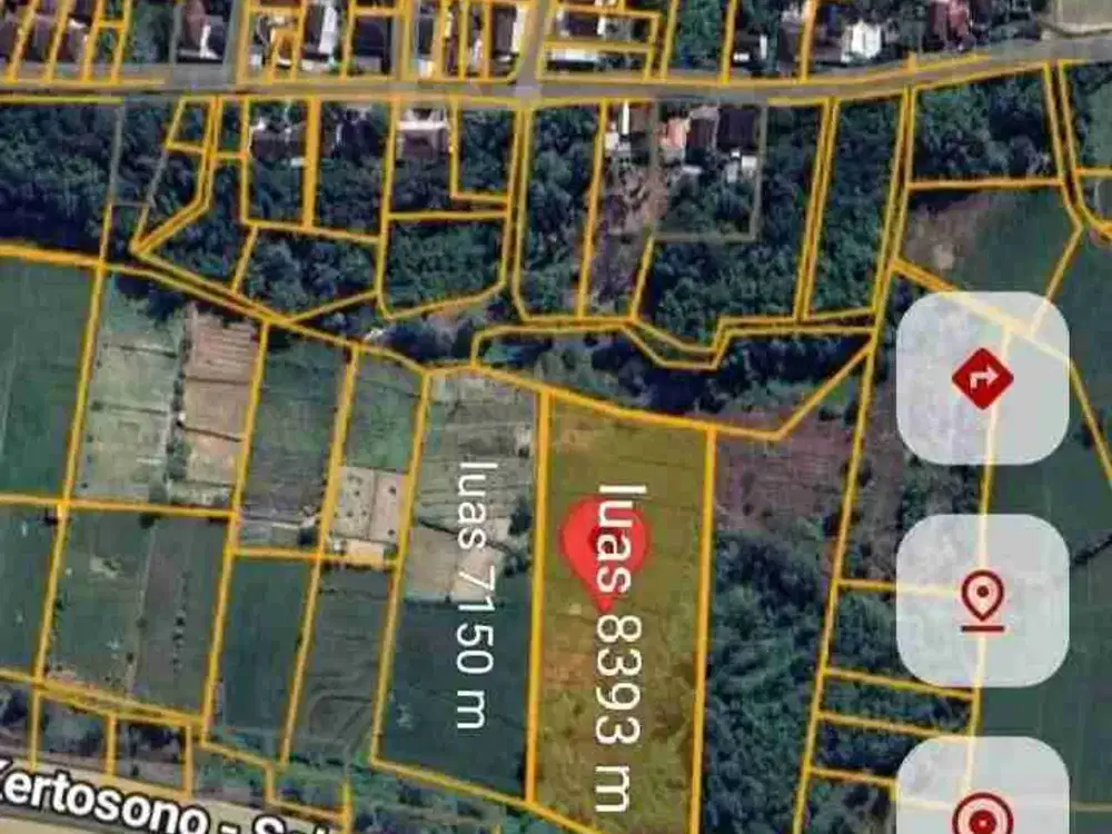 Dijual lahan kuning 1,5ha di gondangrejo karanganyar