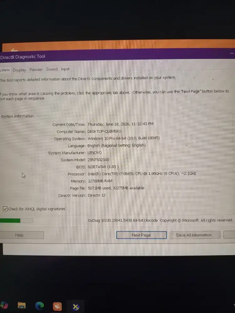 Laptop Lenovo thingpad p53s i7 gen 8