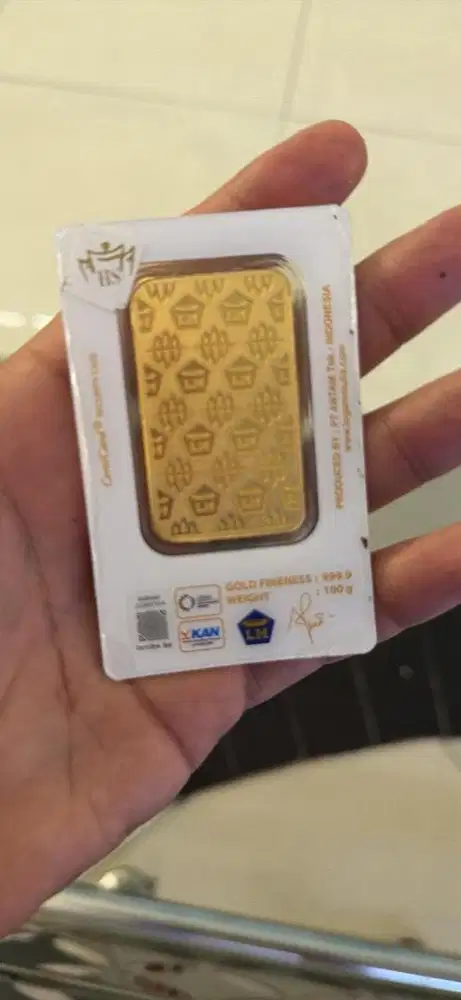 Emas Antam CertiEye 100 Gram Segel + Faktur Asli
