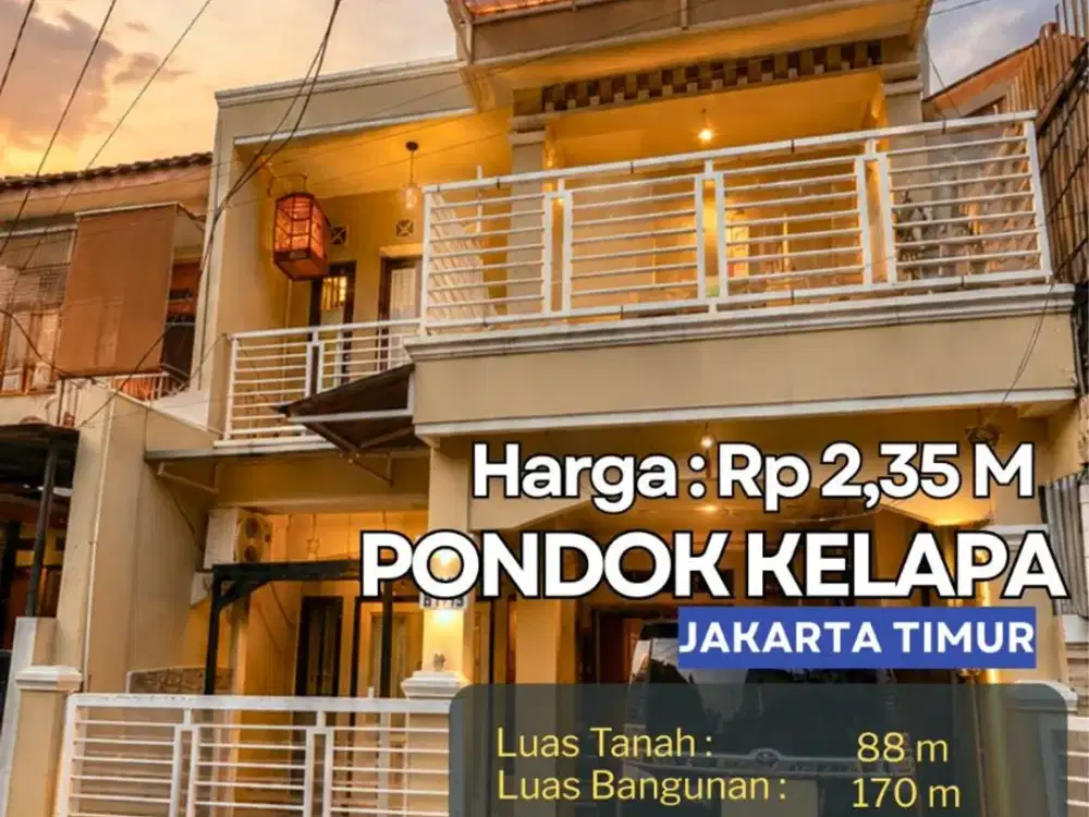 Pondok Kelapa Rumah 2,5 Lantai Siap Huni 4 KT • 5 KM • Bonus 5 AC Rp2,35 M 402