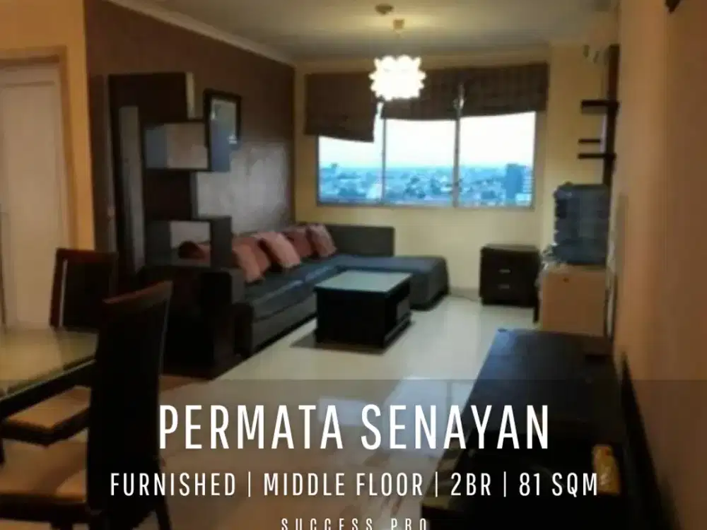 For Sell!  Permata Senayan Apartment Middle Floor 2BR Fully Furnished with Pool View