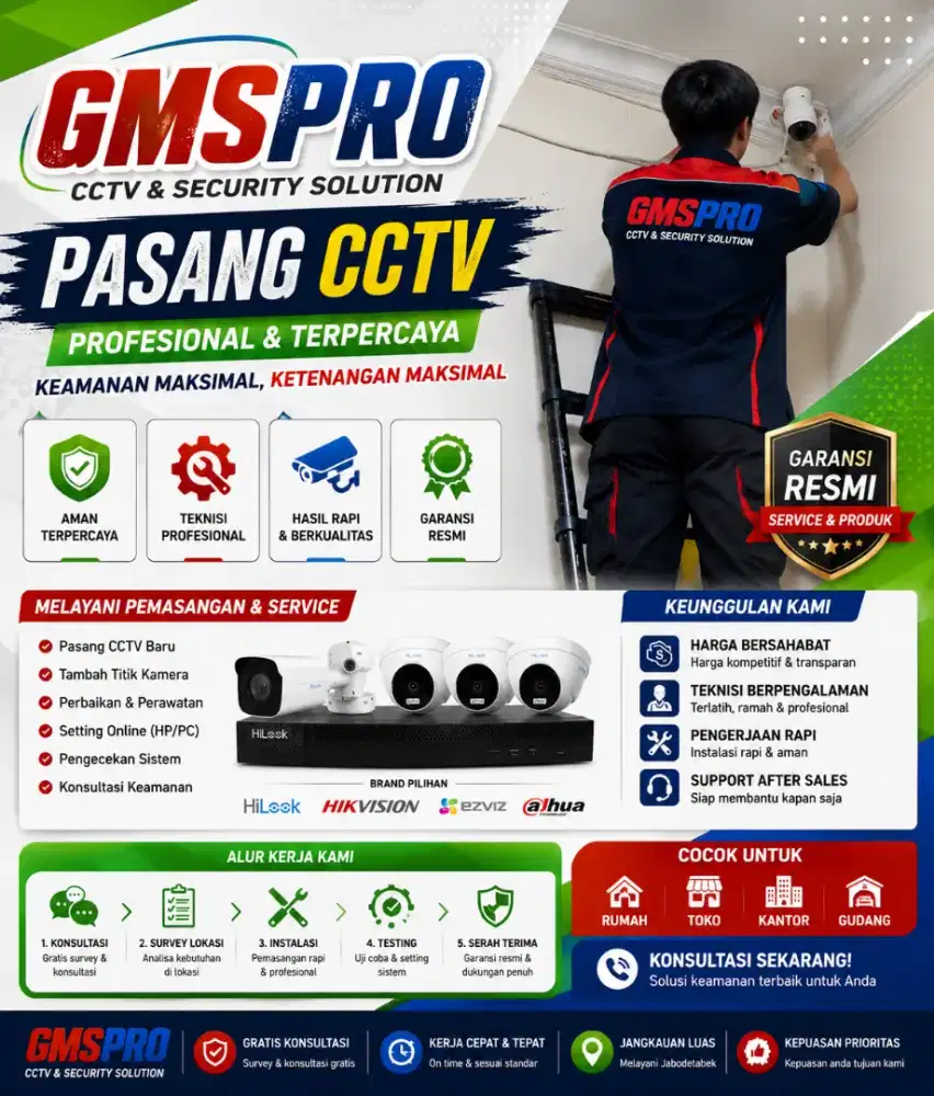 Pasang CCTV Murah Terima Pasang Service Perbaikan Reset CCTV