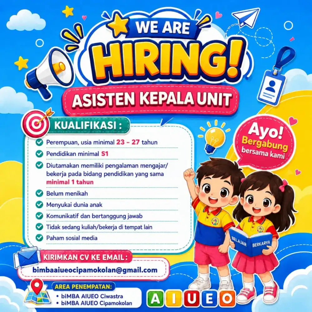 Lowongan pekerjaan Asisten Kepala Unit