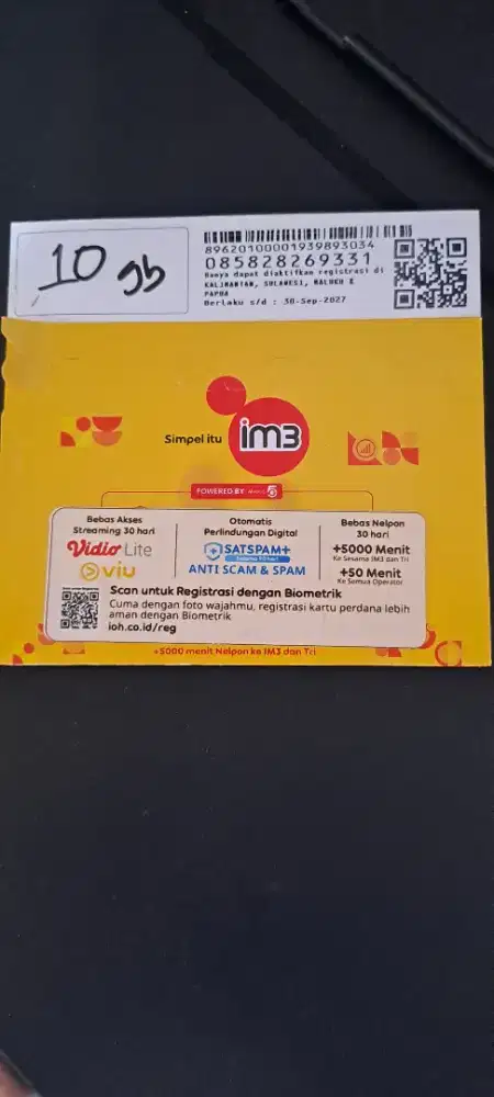 KARTU PERDANA IM3 KUOTA 10 GB SEGEL