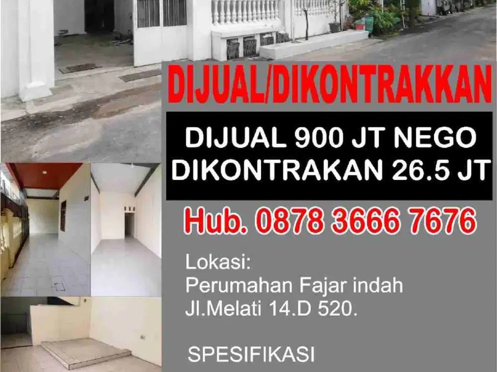 Dijual murah Barat apotik Vito Fajar indah hadap Timur