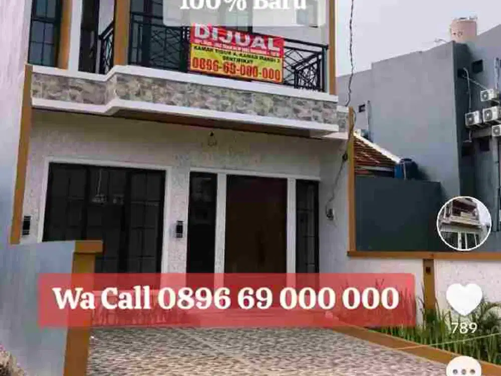 Rumah Dijual 100% New 4 kamar - belakang aeon mall sentul city - Cluster Griya Alam Sentul Bogor