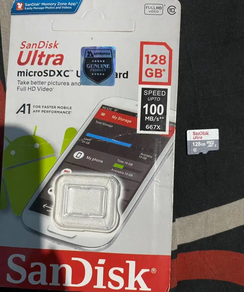 memory card micro sd sandisk ultra 128 gb second