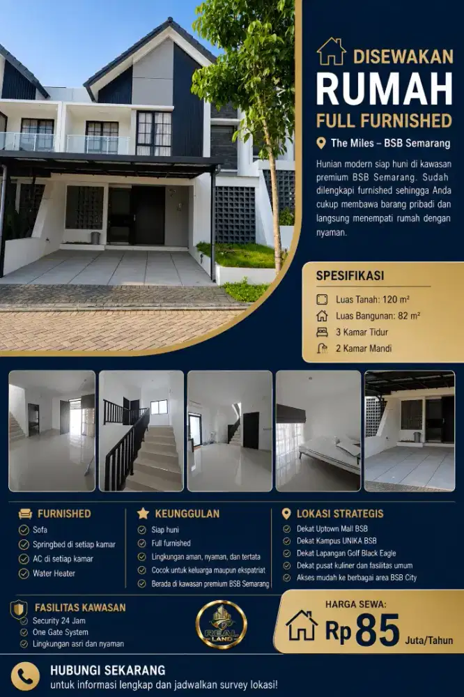 Disewakan rumah Furnished siap huni di The Miles BSB SEMARANG