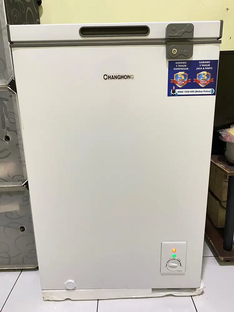 Freezer box chest freezer changhong fcf 136 dw kapasitas 110 liter