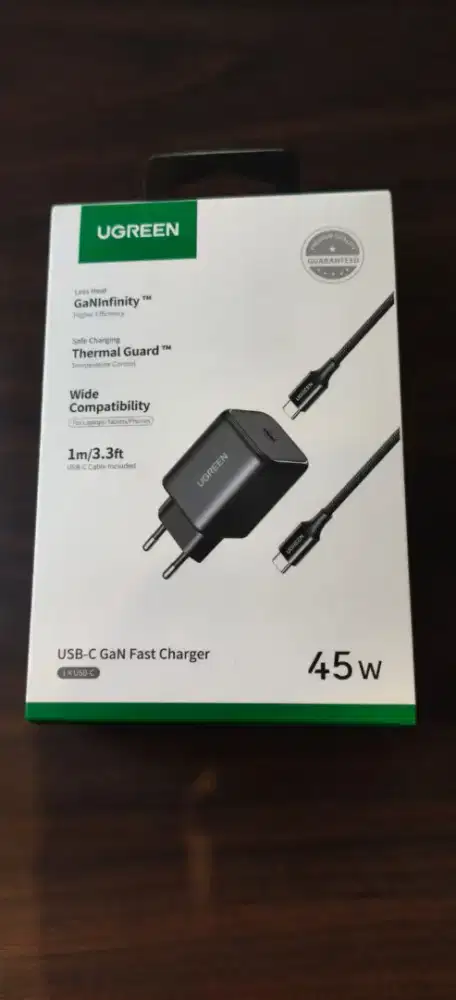 UGREEN 65054 CHARGER Set USB C 45W + KABEL C TO C Black